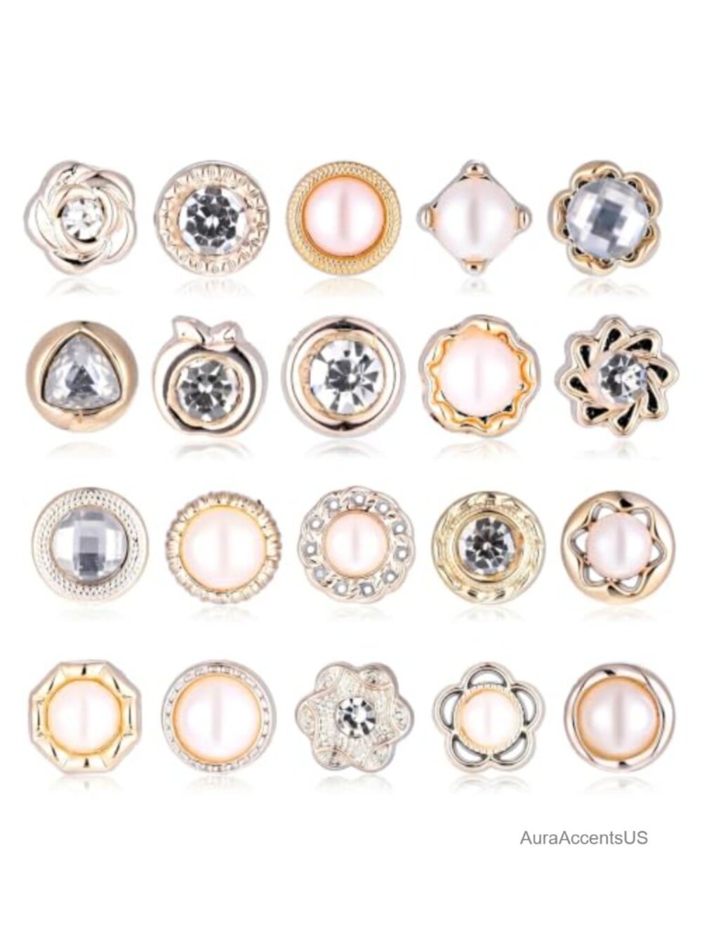 20 PCS Pearl Brooch Buttons No-Sew Invisible Cover Up Pins Modesty Lapel Pins